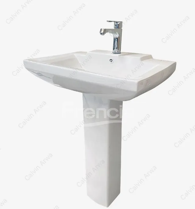 Frencia pedestal wash basin, square bowl