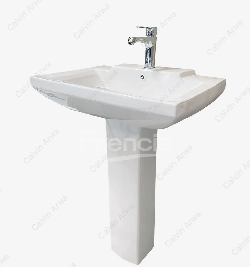 Frencia pedestal wash basin, square bowl