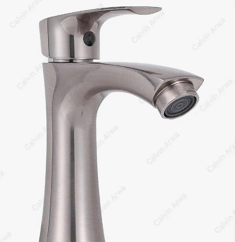 Basin mixer, brushed nickel